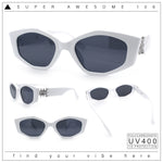 Womens Celtic Cross Motif Hinge Mod Geometric Cat Eye Sunglasses