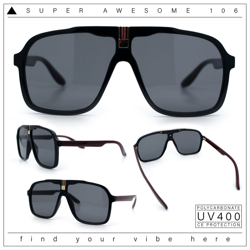 Mens Racer Mobster Fashion Oversize Sunglasses