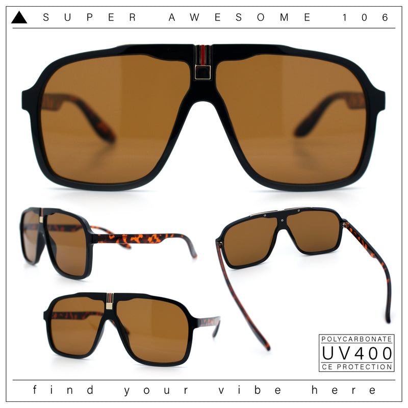 Mens Racer Mobster Fashion Oversize Sunglasses