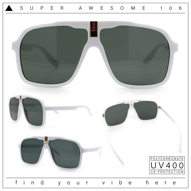 Mens Racer Mobster Fashion Oversize Sunglasses
