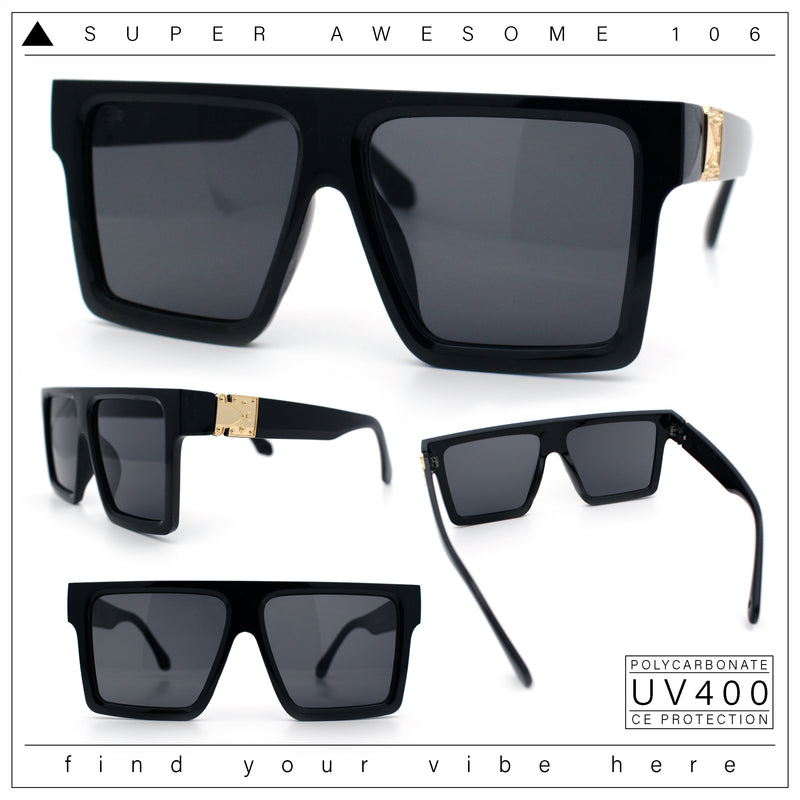 Squared Mobster Mafia Oversize Rectangular Sunglasses