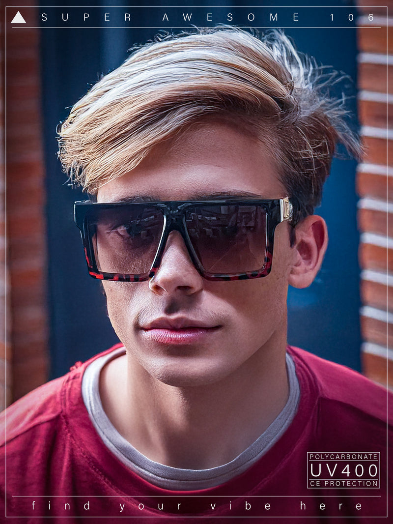 Squared Mobster Mafia Oversize Rectangular Sunglasses