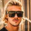 Squared Mobster Mafia Oversize Rectangular Sunglasses