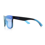 Kush Premium Mens Shield Horn Rim Mirror Lens Sunglasses
