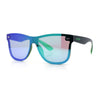Kush Premium Mens Shield Horn Rim Mirror Lens Sunglasses
