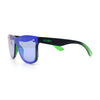 Kush Premium Mens Shield Horn Rim Mirror Lens Sunglasses