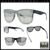Kush Premium Mens Shield Horn Rim Mirror Lens Sunglasses