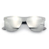 Kush Premium Mens Shield Horn Rim Mirror Lens Sunglasses
