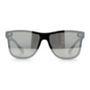 Kush Premium Mens Shield Horn Rim Mirror Lens Sunglasses