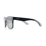 Kush Premium Mens Shield Horn Rim Mirror Lens Sunglasses