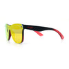 Kush Premium Mens Shield Horn Rim Mirror Lens Sunglasses