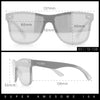 Kush Premium Mens Shield Horn Rim Mirror Lens Sunglasses
