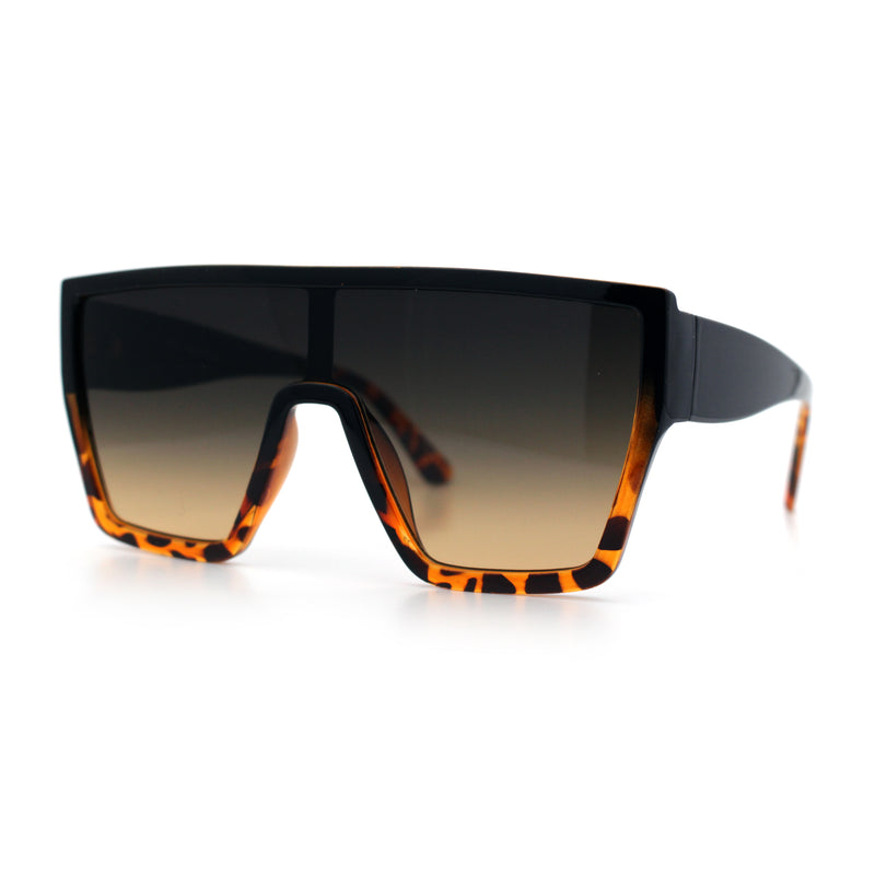 SA106 80s Flat Top Shield Robotic Plastic Sunglasses