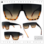 SA106 80s Flat Top Shield Robotic Plastic Sunglasses