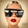 SA106 80s Flat Top Shield Robotic Plastic Sunglasses