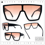 SA106 80s Flat Top Shield Robotic Plastic Sunglasses