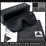 SA106 80s Flat Top Shield Robotic Plastic Sunglasses