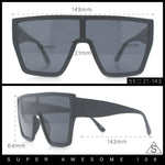 SA106 80s Flat Top Shield Robotic Plastic Sunglasses