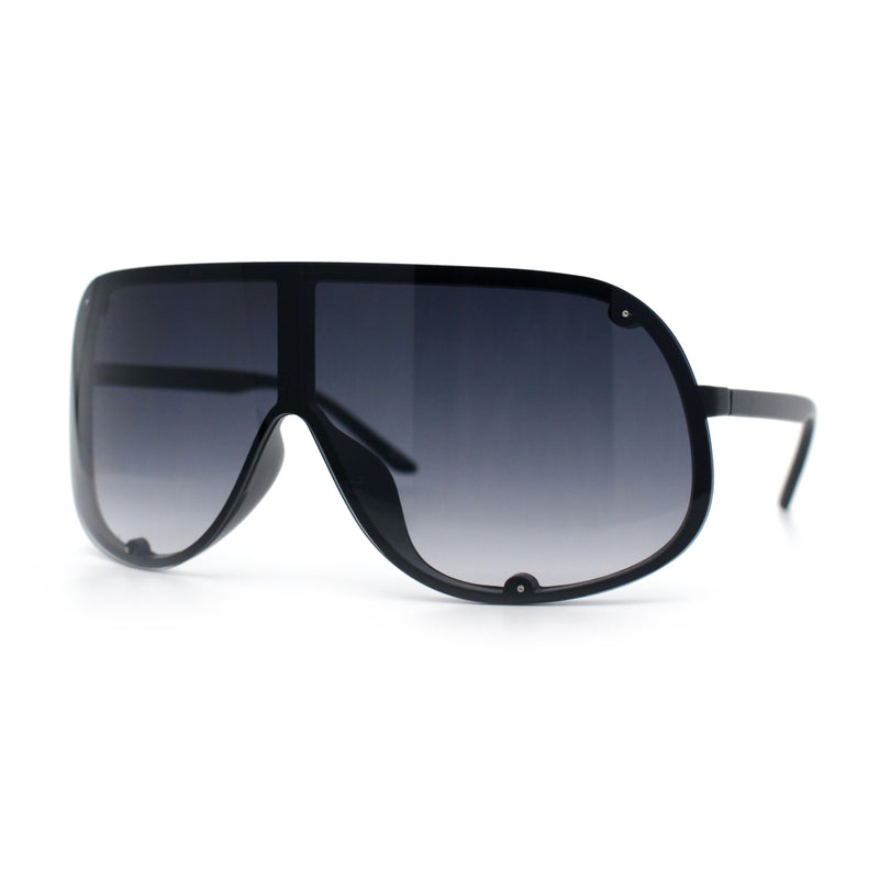 Extra Oversized Curved Shield Robotic 80s Sport Sunglasses