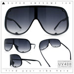 Extra Oversized Curved Shield Robotic 80s Sport Sunglasses