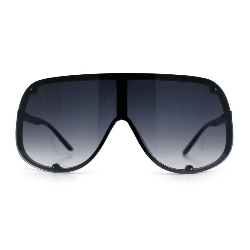 Extra Oversized Curved Shield Robotic 80s Sport Sunglasses