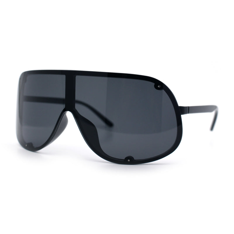 Extra Oversized Curved Shield Robotic 80s Sport Sunglasses