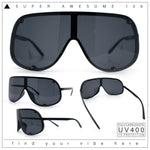 Extra Oversized Curved Shield Robotic 80s Sport Sunglasses