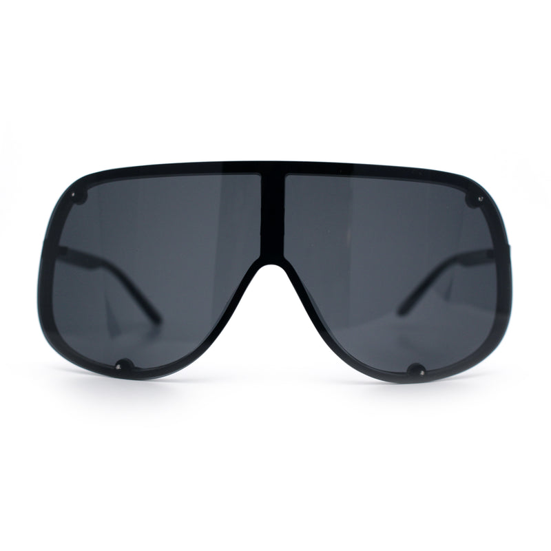 Extra Oversized Curved Shield Robotic 80s Sport Sunglasses