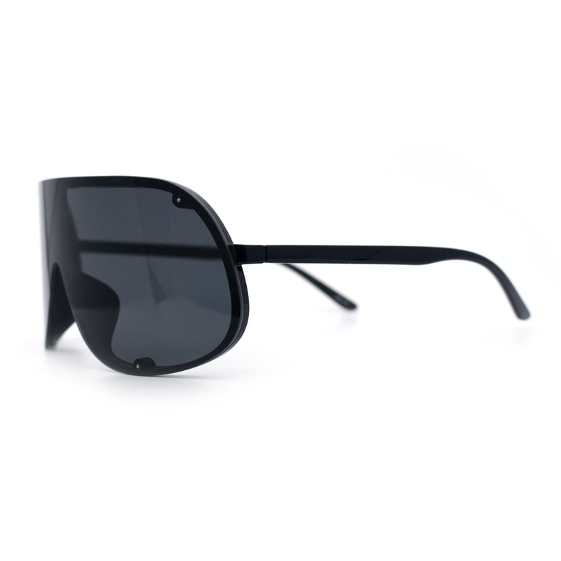 Extra Oversized Curved Shield Robotic 80s Sport Sunglasses