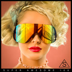 Extra Oversized Curved Shield Robotic 80s Sport Sunglasses
