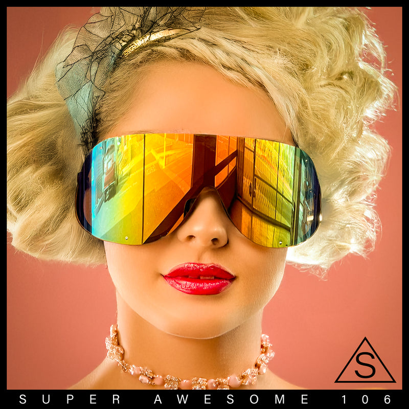 Extra Oversized Curved Shield Robotic 80s Sport Sunglasses