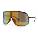 Extra Oversized Curved Shield Robotic 80s Sport Sunglasses