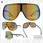 Extra Oversized Curved Shield Robotic 80s Sport Sunglasses