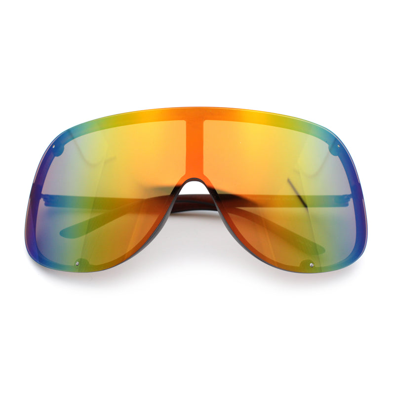Extra Oversized Curved Shield Robotic 80s Sport Sunglasses