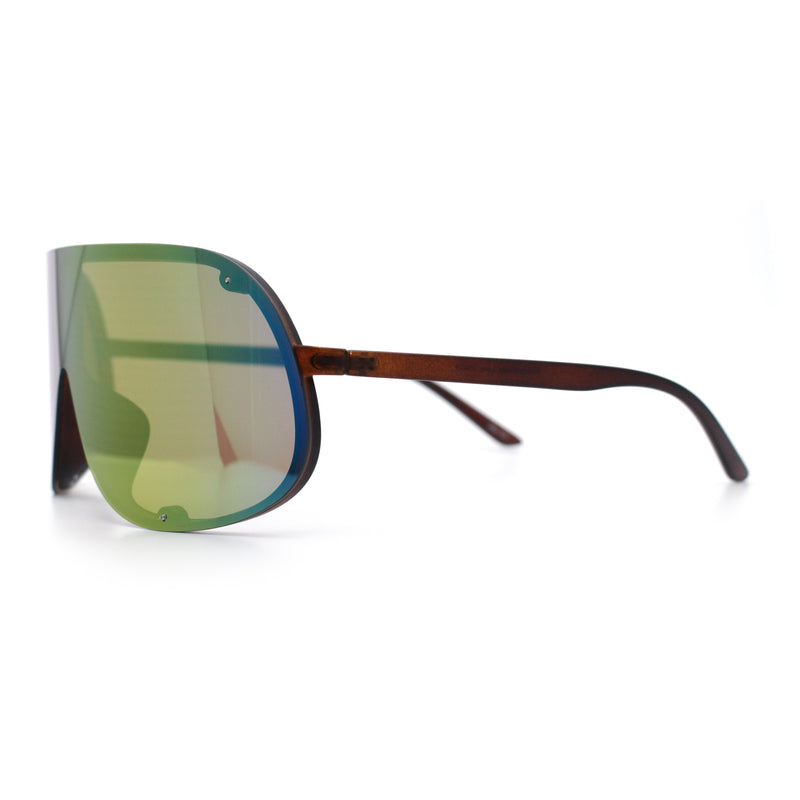 Extra Oversized Curved Shield Robotic 80s Sport Sunglasses