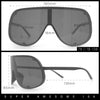 Extra Oversized Curved Shield Robotic 80s Sport Sunglasses