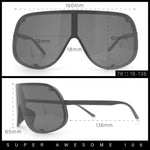 Extra Oversized Curved Shield Robotic 80s Sport Sunglasses