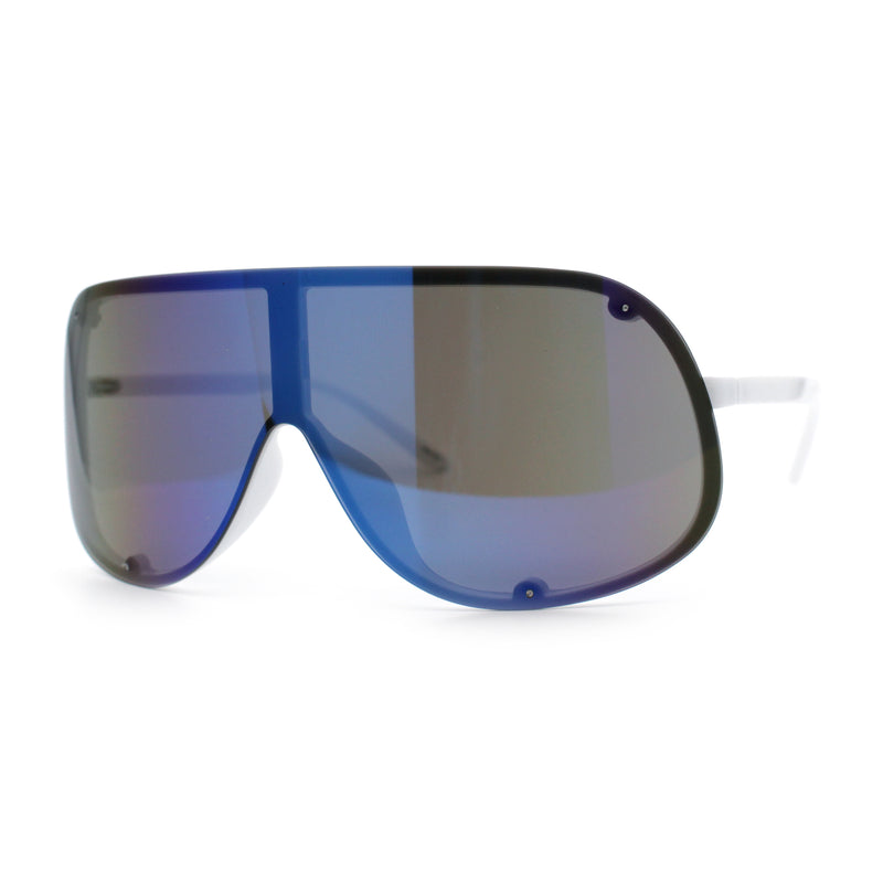 Extra Oversized Curved Shield Robotic 80s Sport Sunglasses