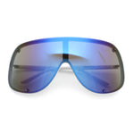 Extra Oversized Curved Shield Robotic 80s Sport Sunglasses