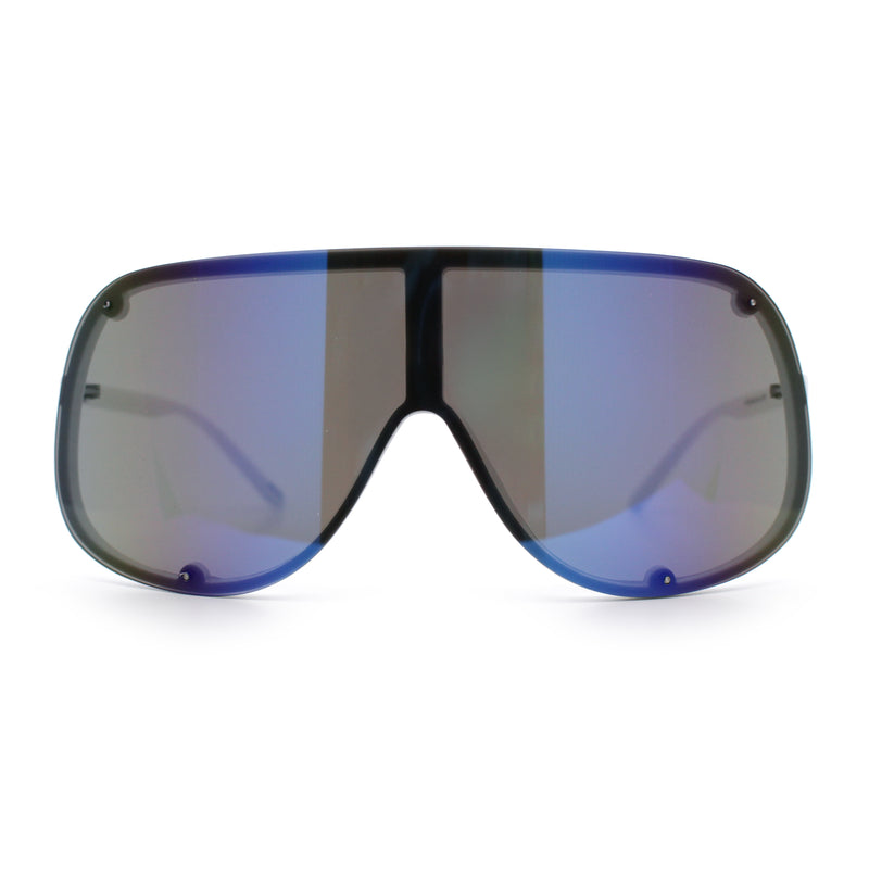 Extra Oversized Curved Shield Robotic 80s Sport Sunglasses