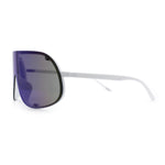 Extra Oversized Curved Shield Robotic 80s Sport Sunglasses