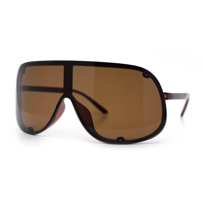 Extra Oversized Curved Shield Robotic 80s Sport Sunglasses