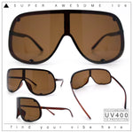 Extra Oversized Curved Shield Robotic 80s Sport Sunglasses