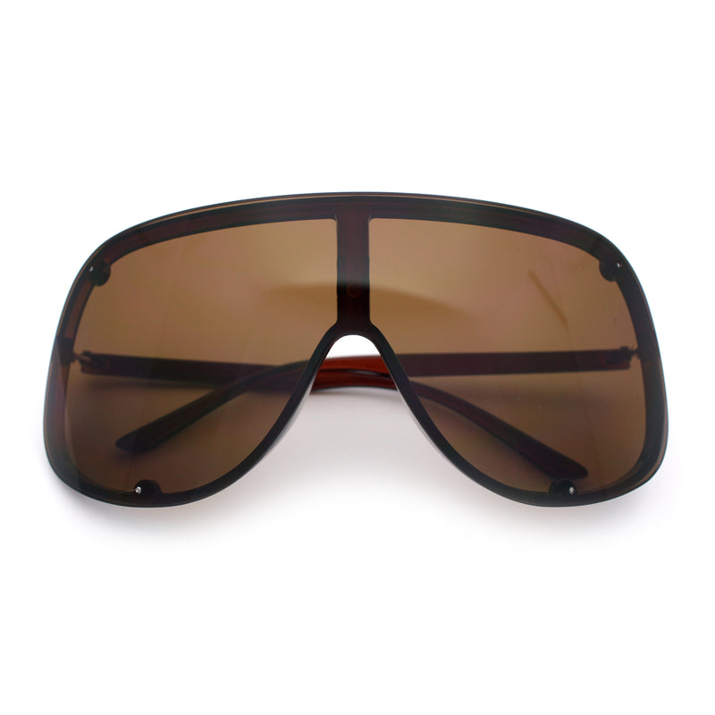 Extra Oversized Curved Shield Robotic 80s Sport Sunglasses