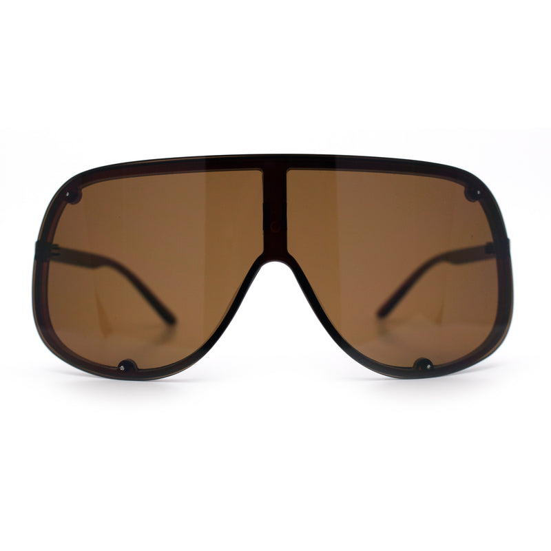 Extra Oversized Curved Shield Robotic 80s Sport Sunglasses