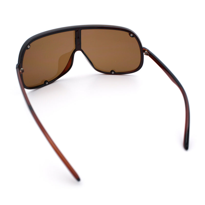 Extra Oversized Curved Shield Robotic 80s Sport Sunglasses