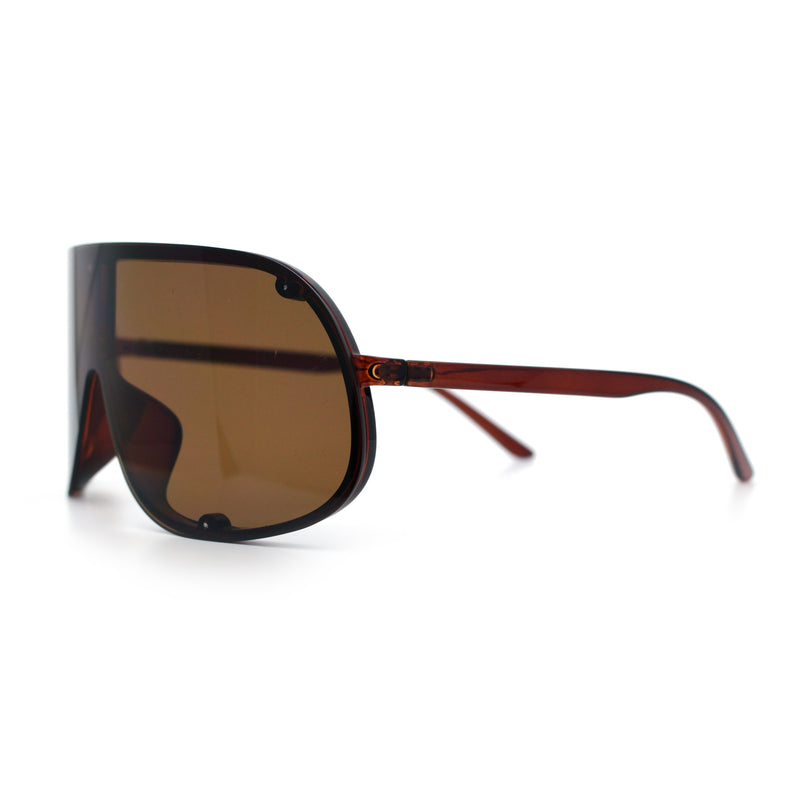 Extra Oversized Curved Shield Robotic 80s Sport Sunglasses