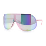 Extra Oversized Curved Shield Robotic 80s Sport Sunglasses