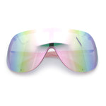 Extra Oversized Curved Shield Robotic 80s Sport Sunglasses