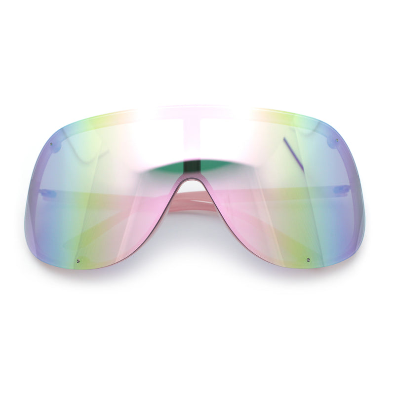 Extra Oversized Curved Shield Robotic 80s Sport Sunglasses